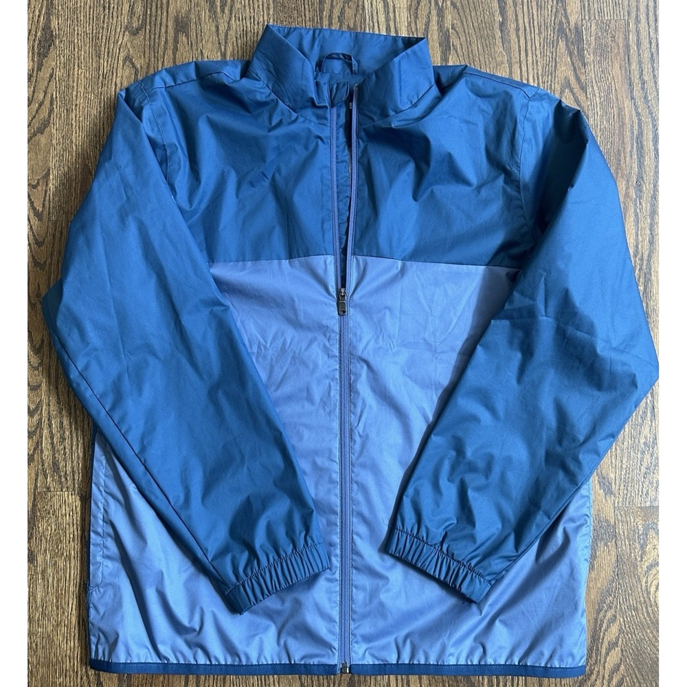 Adidas Golf CLIMASTORM Windbreaker Jacket Mens Large Blue Grey Zip Up